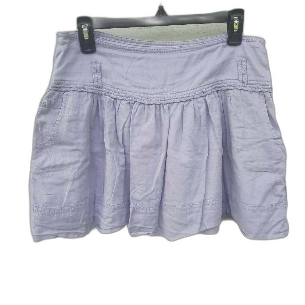 Guess Y2K Vintage Micro Mini Skirt Lavender Cotton Pleated Pockets Size 29